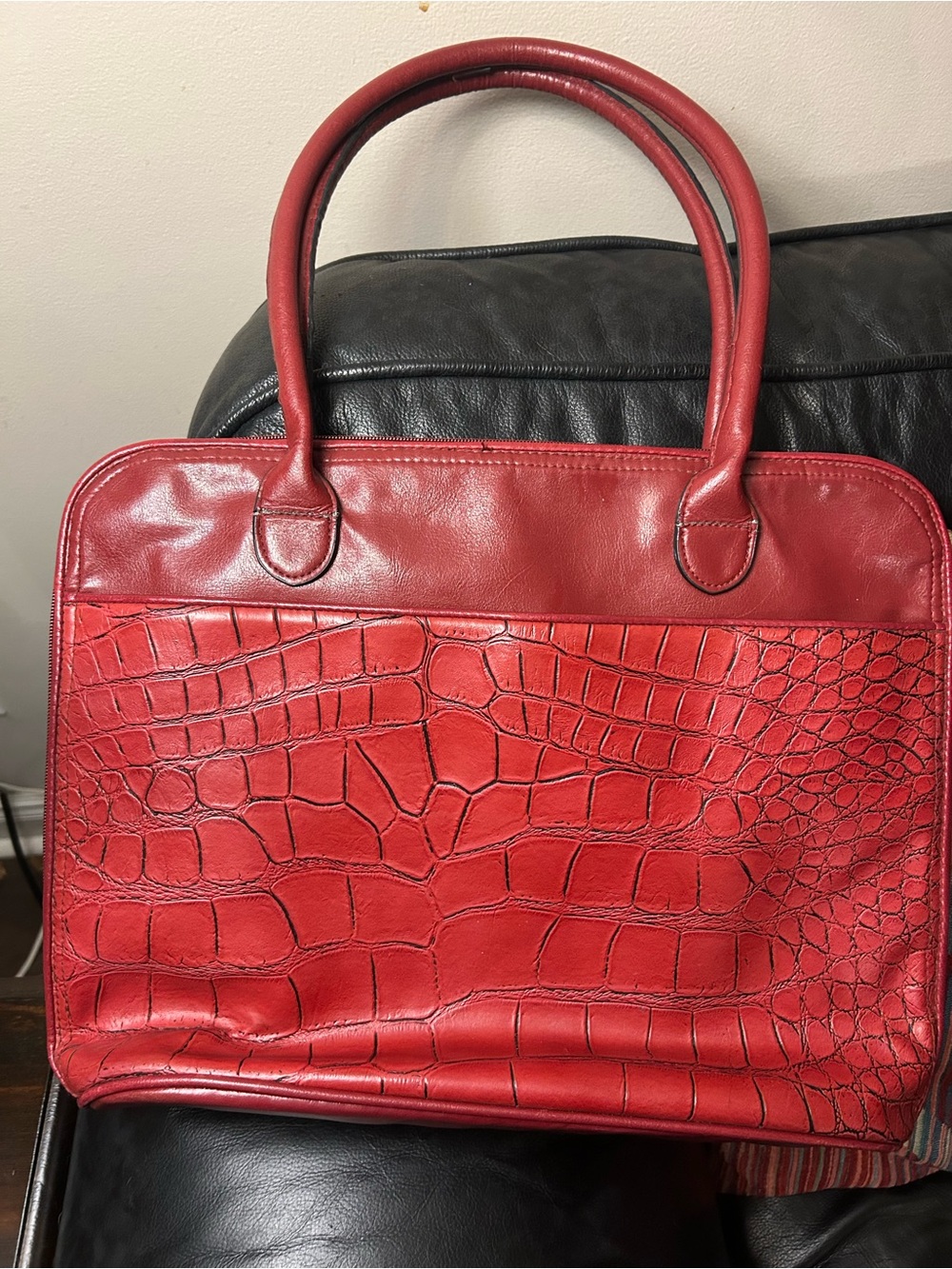 Red laptop bag